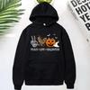 Peace Love Halloween Print Hoodies For Women Men Autumn Winter Pullover Harajuku Casual Long Sleeves Sweatshirt Tops