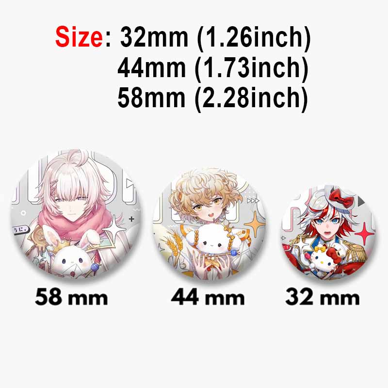 Cartoon Game Merold Kurode Hallritt Brooch Anime Fragaria Memories Lapel Pins Plastic Round Badge for Bag Hat Jewelry XMAS Gifts