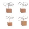 1 PC Creative Wedding Decor Desktop Ornaments Photo Clip Square Wooden Memo Holder Picture Frame