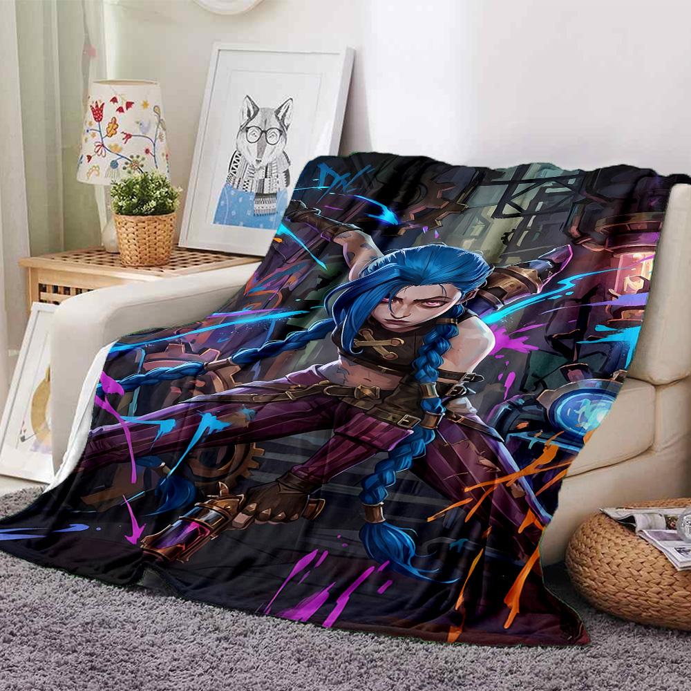 1pc Blanket - League of Legends Jinx Print Design,Lightweight Blanket for Sofa,Bed- Soft &Warm,Gift for All Seasons