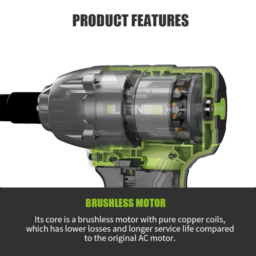 Bürstenloser ElektroschrauberLithium-Akku-SchrauberElektroschrauberSchlagschrauberLadeschrauber