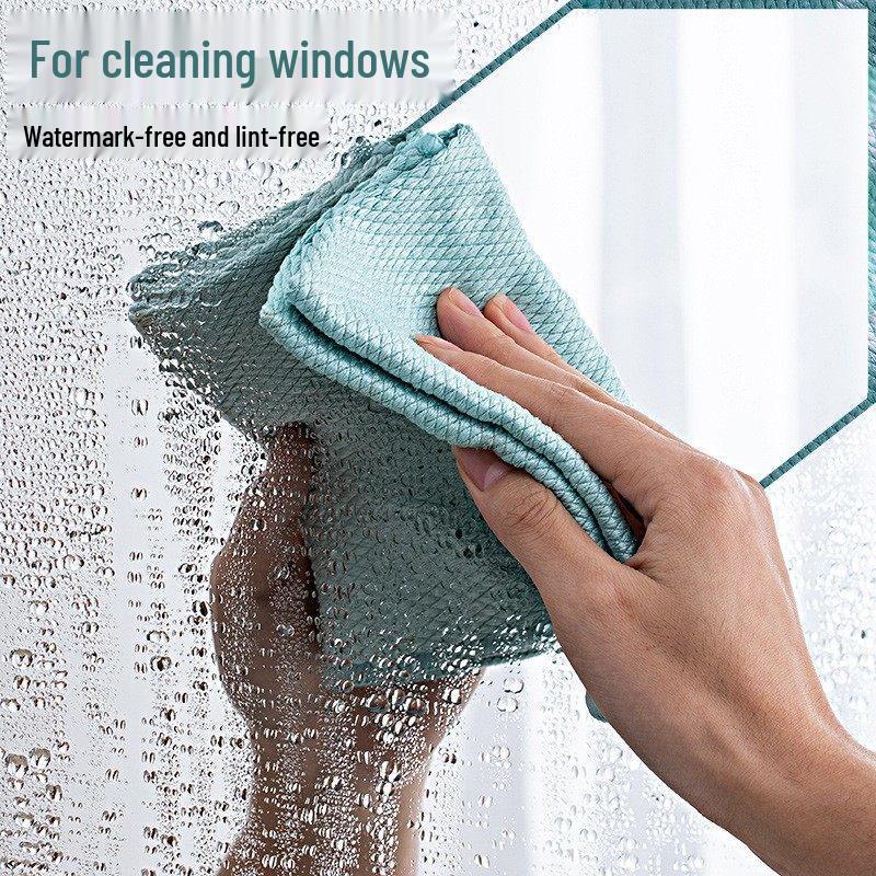 Ally Lint-Free Fish Scale Glass Cleaning Towels