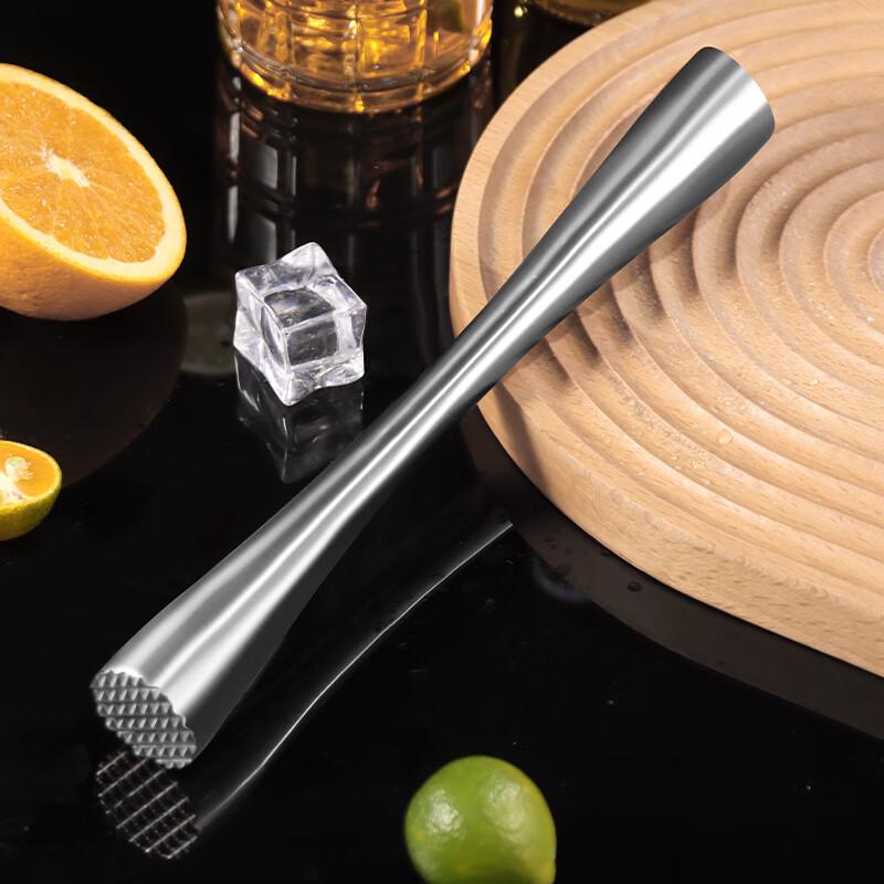BJ Stainless Steel Ice Crusher Hammer, Ice Breaker, Juicer Stick, Shaker Cup Muddler, Lemon Tea Tool, Ice Crusher Hammer, 26cm Long Versio