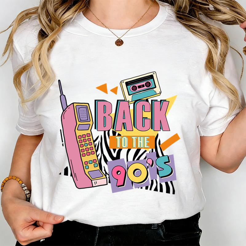 Vintage Style Back To The 90s Tshirts for Men Women Crewneck Tops for Birthday Party Gift Fashion Short Sleeve Ropa Hombre