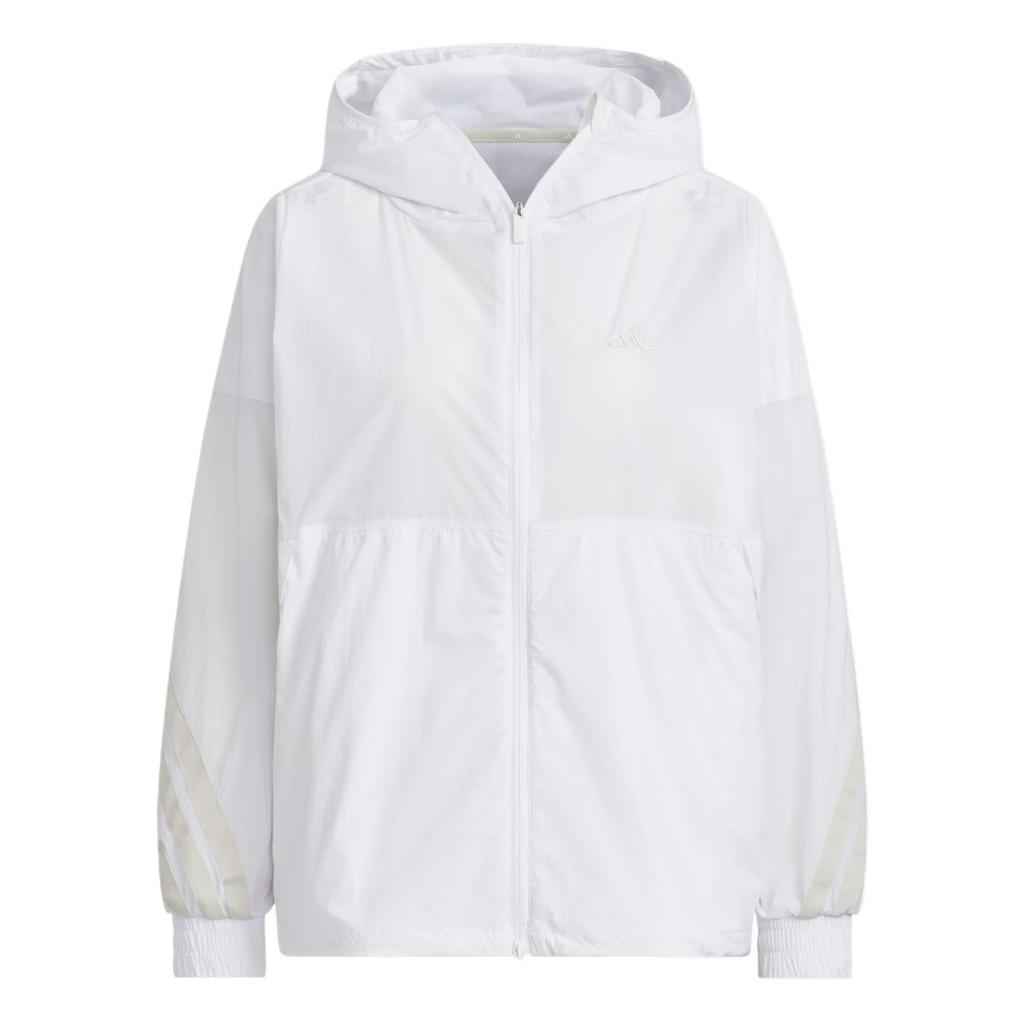 Adidas Dwr Fz Soft Comfortable Hooded Casual Jacket Women Jacket White JF4595