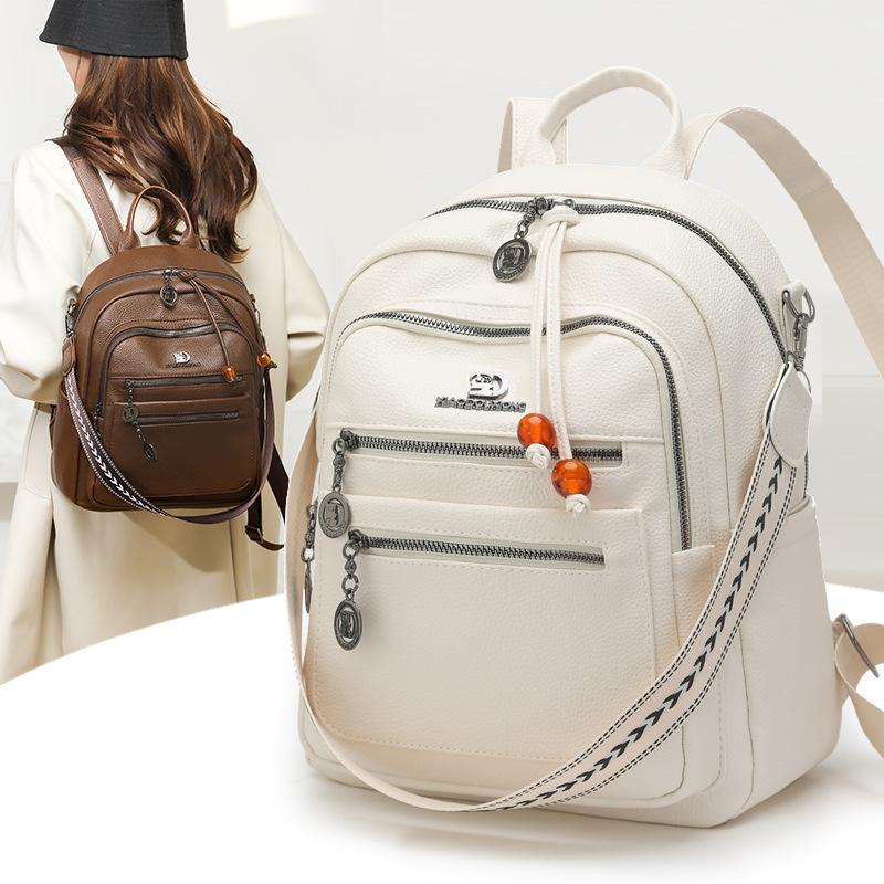 Schoolbag new 1011 backpack women pu soft leather bag, high-end trendy leisure travel, fashionable and versatile