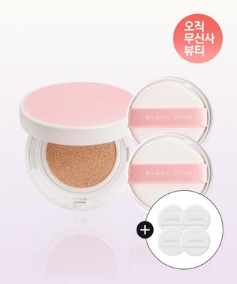 Blancdiva Glow On Cushion Set + 1 Nachfüllpackung Kostenloses Serum Fit Banding Puderquaste 4 Stück