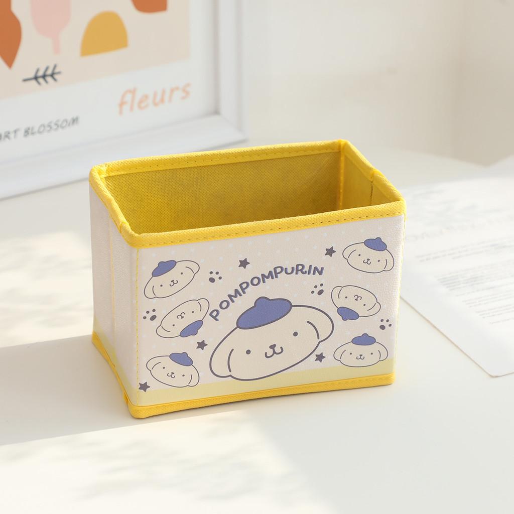Hello Kitty Kuromi Cinnamoroll My Melody Pattern Foldable Desktop Storage Box For Makeup And Office Supplies