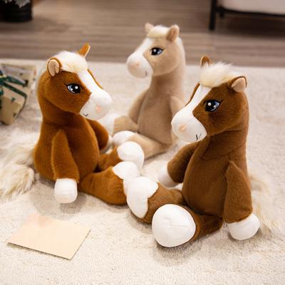 Cartoon Horse Plush Doll Sitting Pose Big Eye Horse Plush Toy