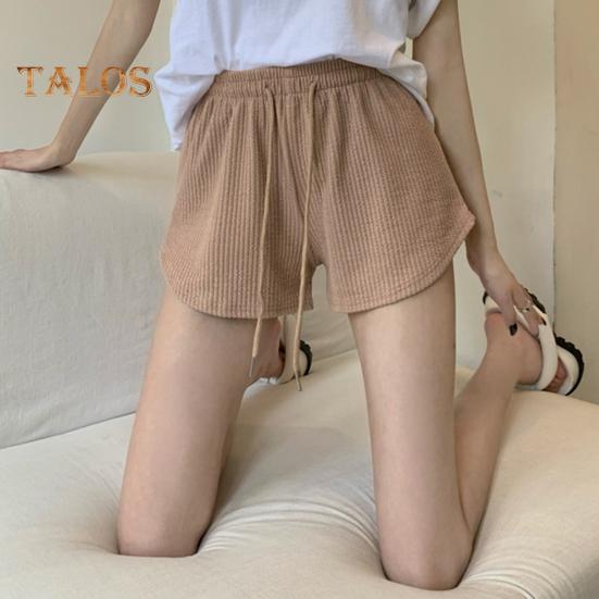 Summer Women Shorts Drawstring High Elastic Waist Loose Irrgular Hem Plus Size Pocketed Pure Color A-line Thin Casual Sport Homewear Short Pants