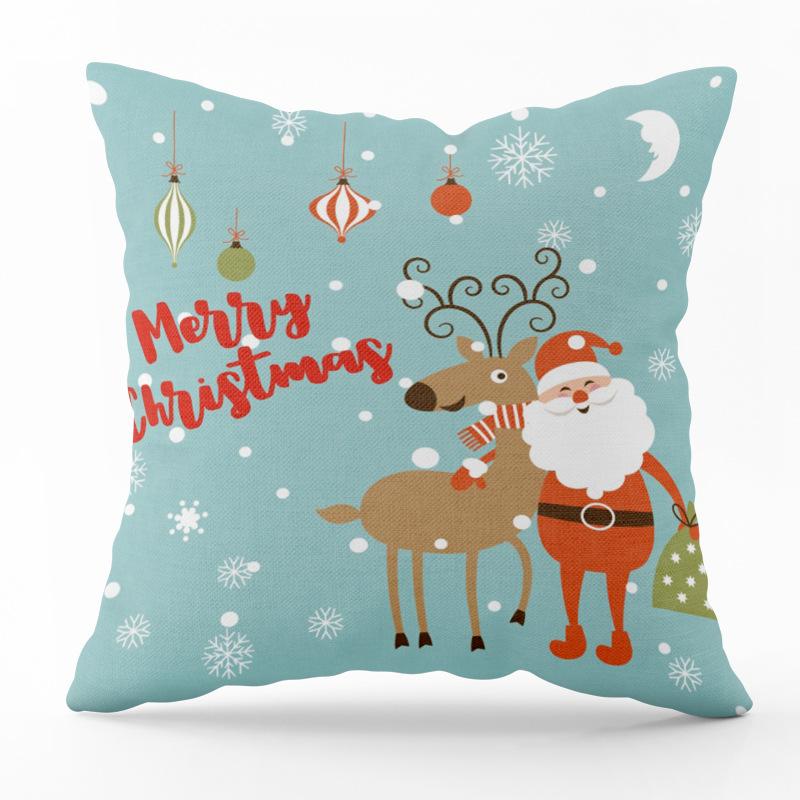 European and American New Year Christmas Printing Pattern Pillowcase Home Living Room Sofa Decoration Throw Pillow Pillowcase