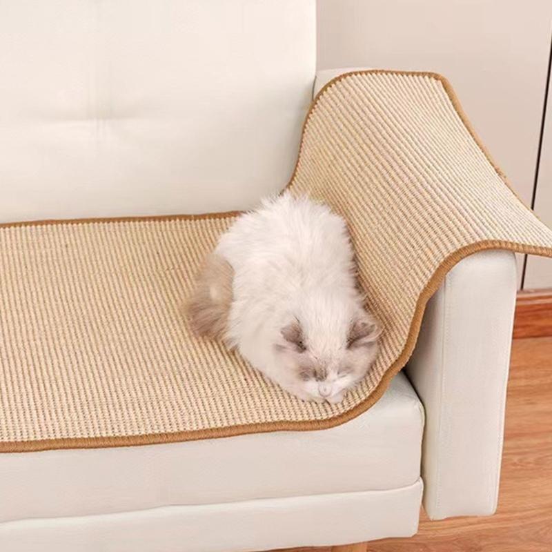Texture Cats Scratching Pad for Indoor Cats Wall Mounted Sisal Pad Furniture Couch Bed Protect Natural Scrather Mats
