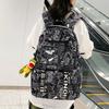 School bag male Korean version manga letters large capacity junior high school student campus backpack cool street couple backpack