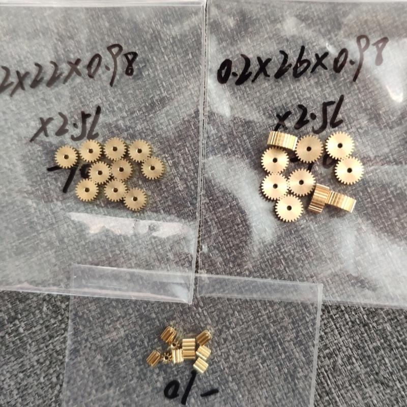 10pcs, 0.2modulus 0.2M 8T 9T 10T 11T 12T 13T 14T 15T 16T 17T 18T 19T 20T 24T Pinion Gear H59 Brass Gear ~