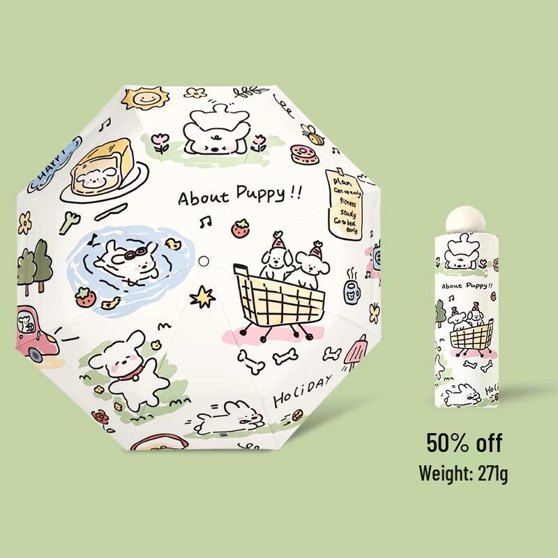 Autoschirm mit Doppelfunktion: Damen High-End Falt-Sonnenschirm mit Schwarzleim-Beschattung, UV-Sonnenschutz, Kompaktes Design