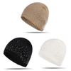 Knitted Hat For Women With Multicolor Rhinestones And Warm Wool Blend For Autumn Winter Fashion
