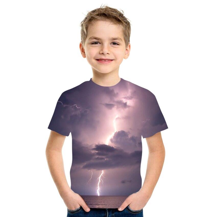 Letnia koszulka dziecięca kosmiczna gwiaździste niebo z nadrukiem 3d Harajuku Koszulka z krótkim rękawem