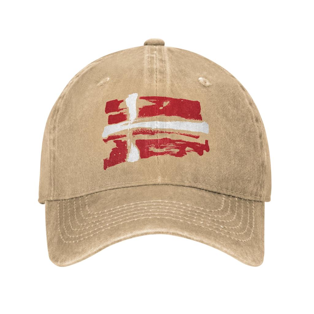 Gorra De Béisbol Con Diseño De La Bandera De Dinamarca Estilo Pincel Protección Solar Logotipo Personalizado Gorra Trucker L