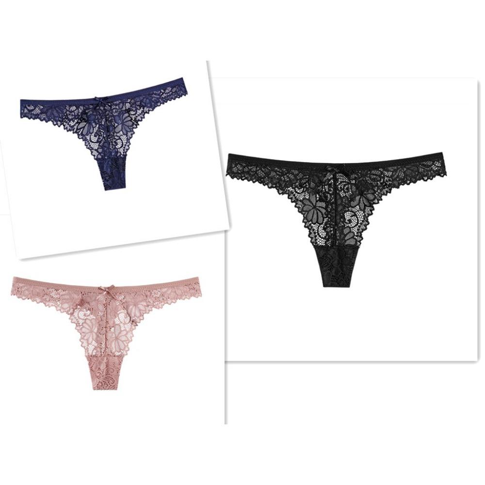 3 buc/lot lenjerie goală, transparent, seducător, tanga sexy din dantelă cu talie joasă, chiloți pentru femei, slip bikini, chiloți