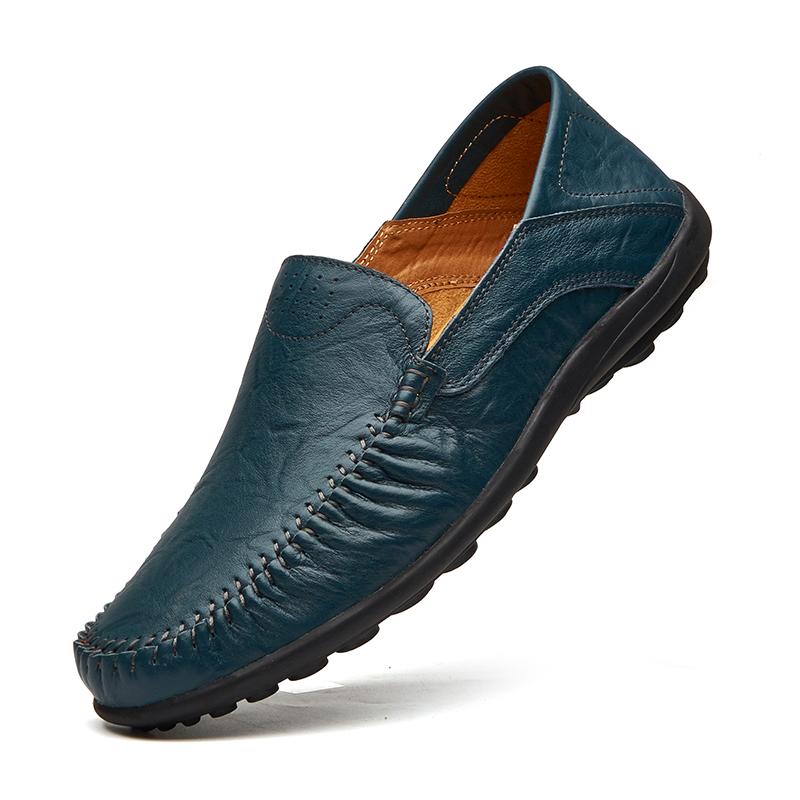 

Весна Осень Модные мужские лоферы Универсальная обувь Обувь из натуральной кожи Натуральные дышащие удобные балетки Удобные мокасины 47 синий