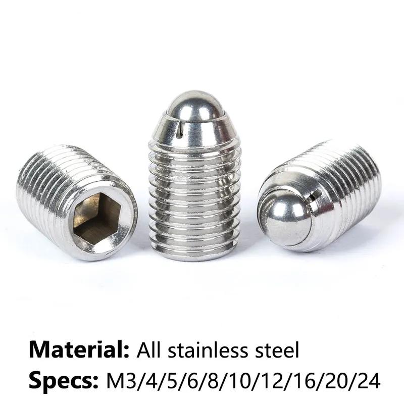5pcs KST414-SS All Satinless Steel Spring Ball Plungers And Internal Hexgon Roller Ball Thread Bolt Screw For Locating