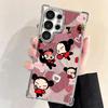 Cartoon Cute Pucca Garu Plating Phone Case For Samsung Galaxy S24 S25 FE S26 Edge S23 Ultra S22 S21 Plus S20 Anti-Fall Airabag C