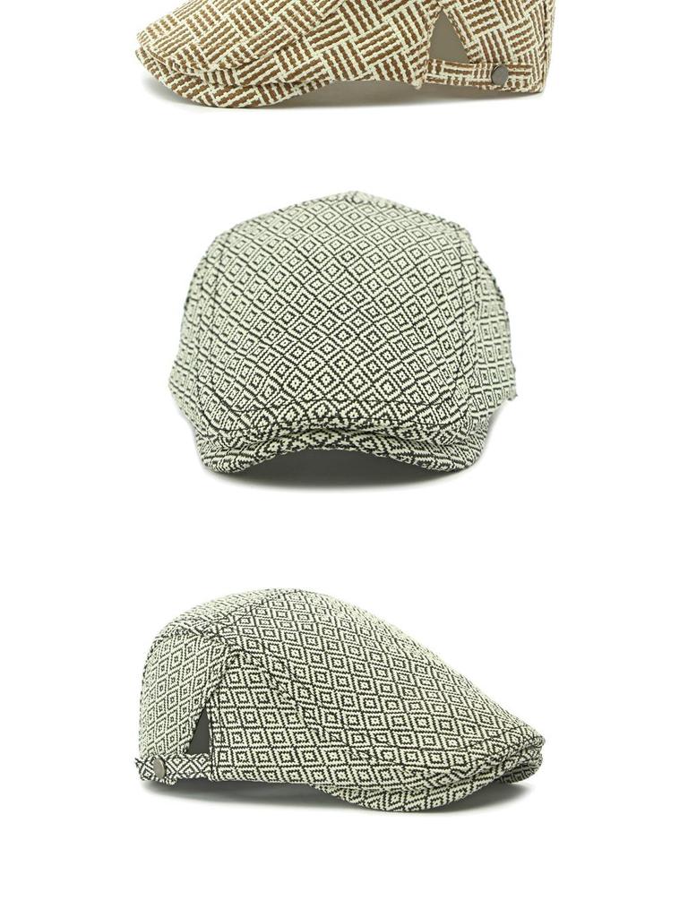 Men's Straw Beret: Spring/Summer Sun Protection, British Retro Duckbill Cap, Casual Newsboy Hat