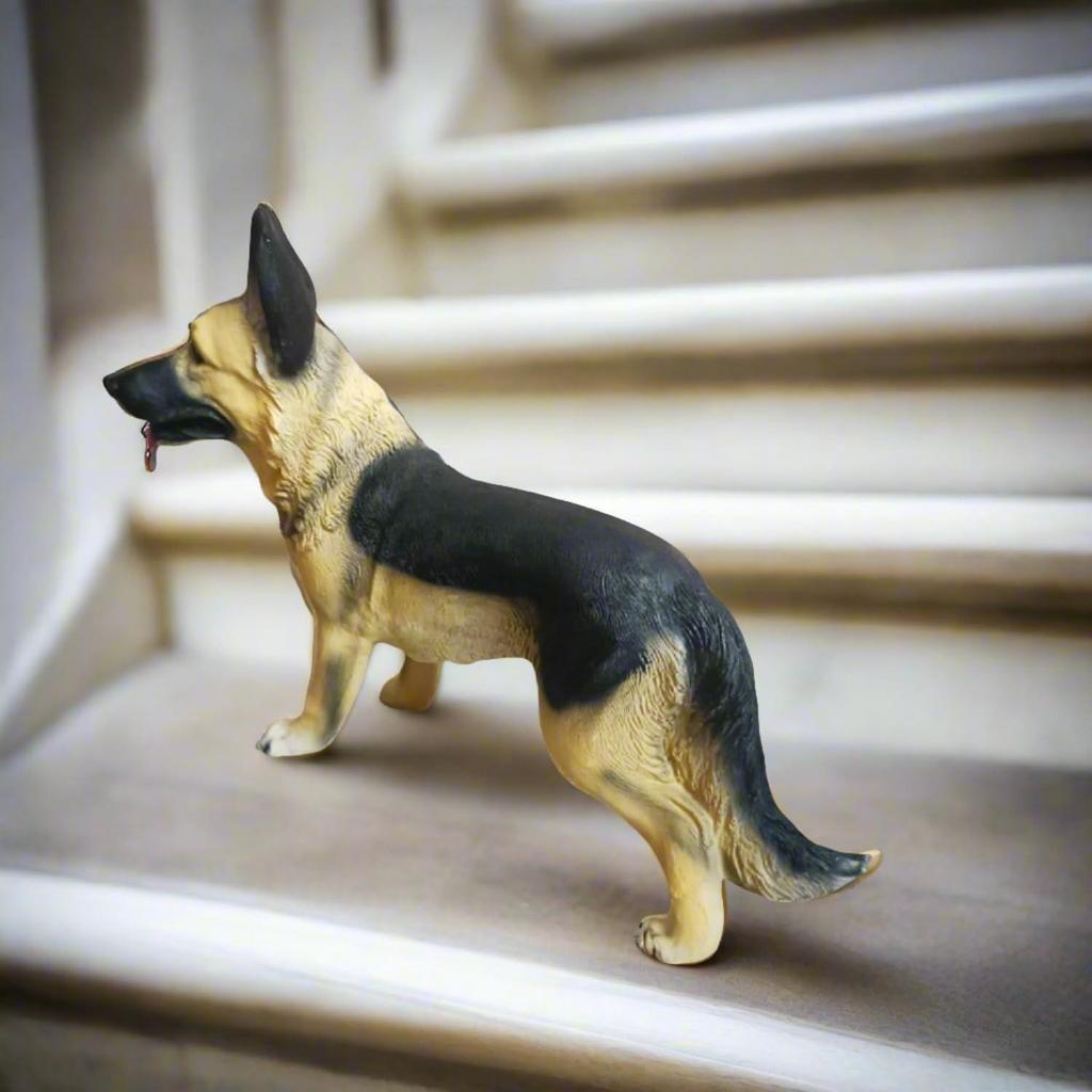 German Shepherd Realistic Dog Showpiece Statue Figure Idol for Home Decor Items Living Room Decoration, 11 Inches Height