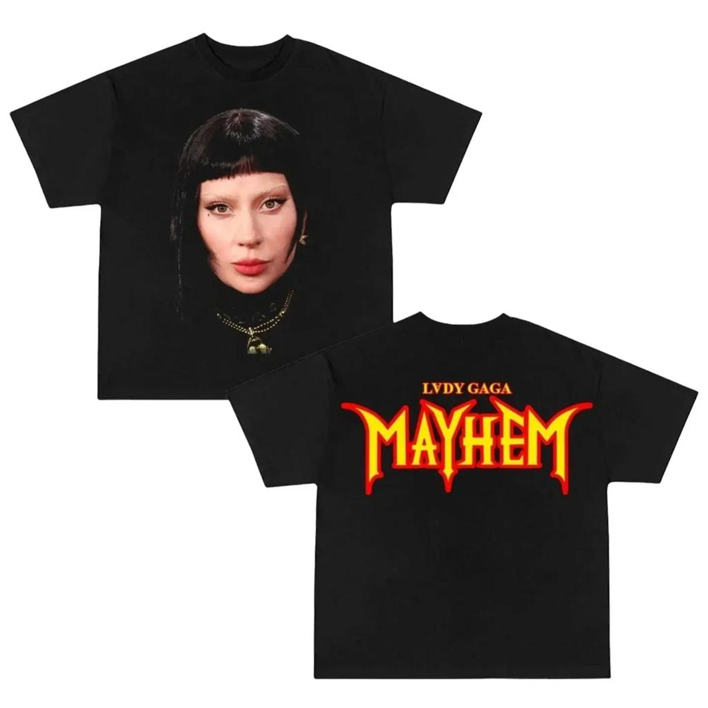 Summer Trendy Men's T-shirt Lady Gaga Casual Cotton Tees Retro Lady Gaga Short Sleeve Tee Unisex Summer Y2k Tops Men's Clothing