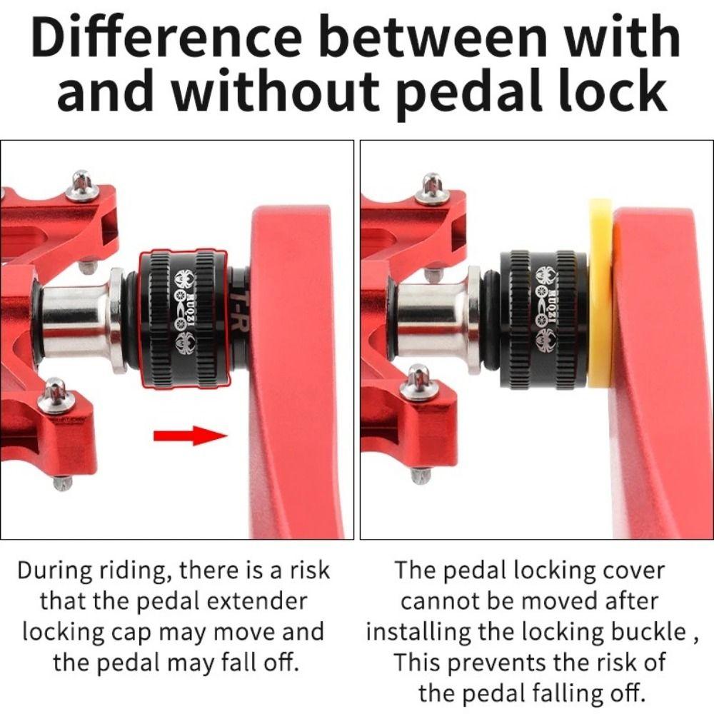 2pcs Quick Release Bicycle Pedal Lock Ring Fixed Lock Ring Bike Pedal Protection Buckle  Road