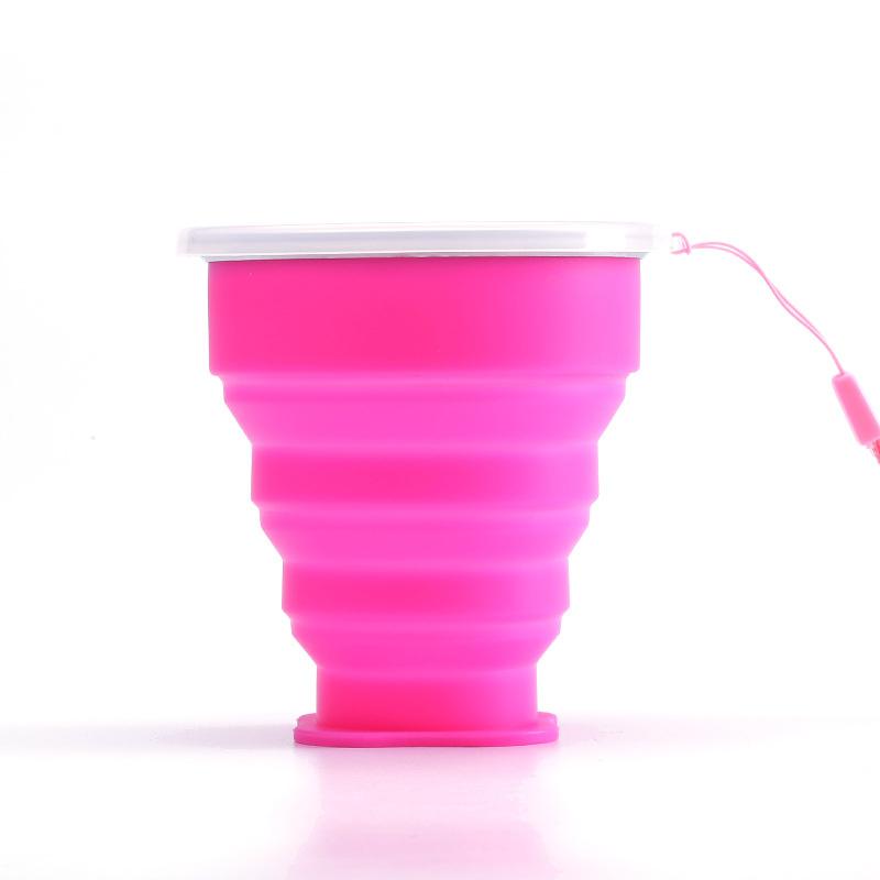 Folding Cups 200ml BPA FREE Food Grade Water Cup Travel Silicone Retractable Coloured Lightweight Outdoor Use Coffee Handcup