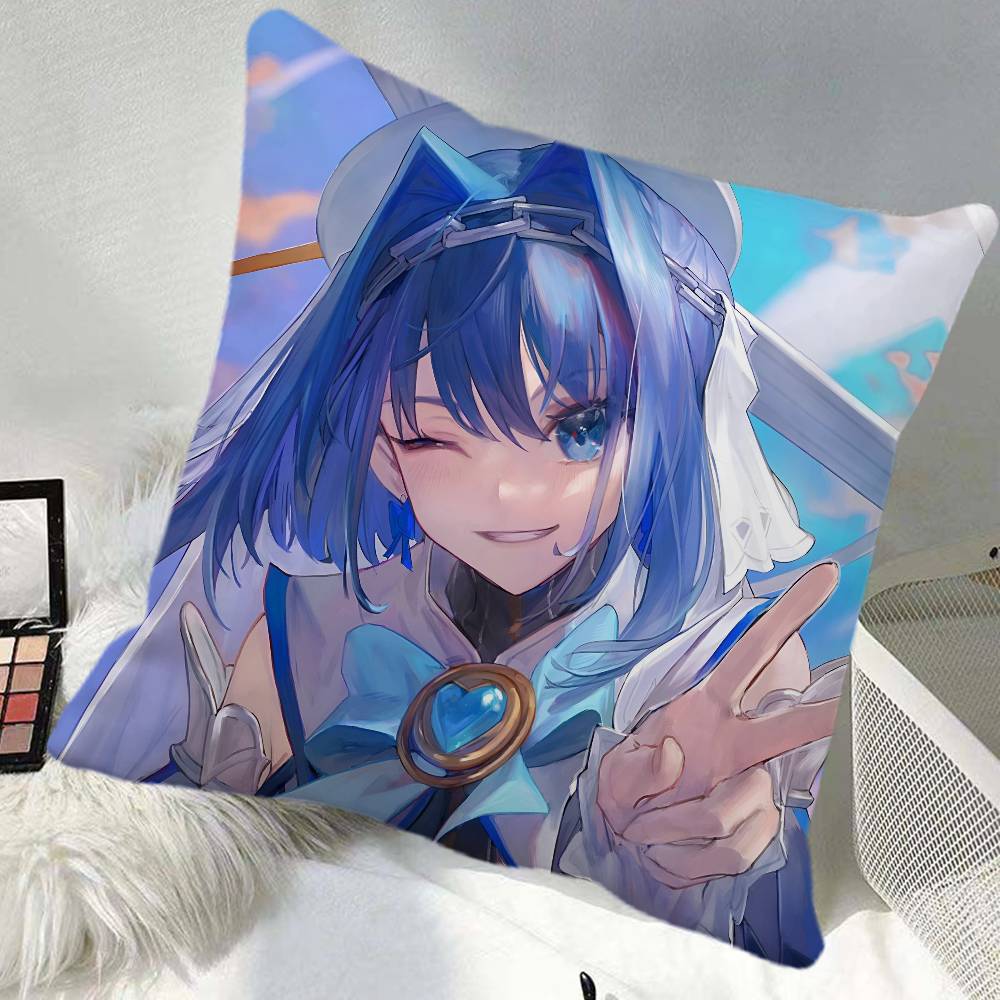 Anime OOuro Kronii Pillow Case Square Pillow Bedroom Sofa Leisure Comfort Cushion Car Home Decoration