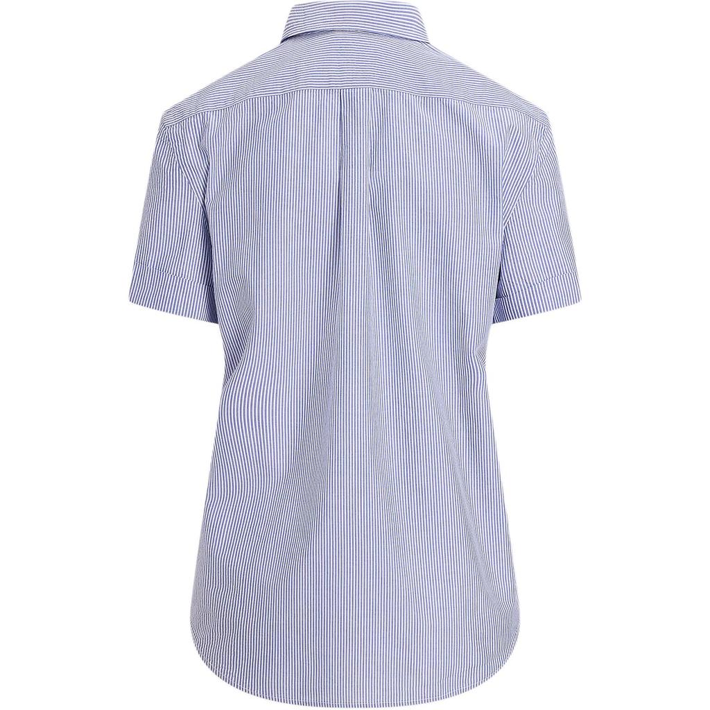 Polo Ralph Lauren Gestreiftes Blasen-Gaze-Kurzarmhemd Klassische Edition Damenhemden 211975484-001