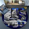Skyline Blue Racing Spirit Speed And Style Round Rug for Livingroom,Bedroom, Palyroom, Chair Rug, Area Rug, Circle Carpet, Fan Christmas Gift