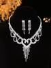 Elegant Rhinestone Zirconia Necklace & Jewelry Set for Bridal & Evening Wear