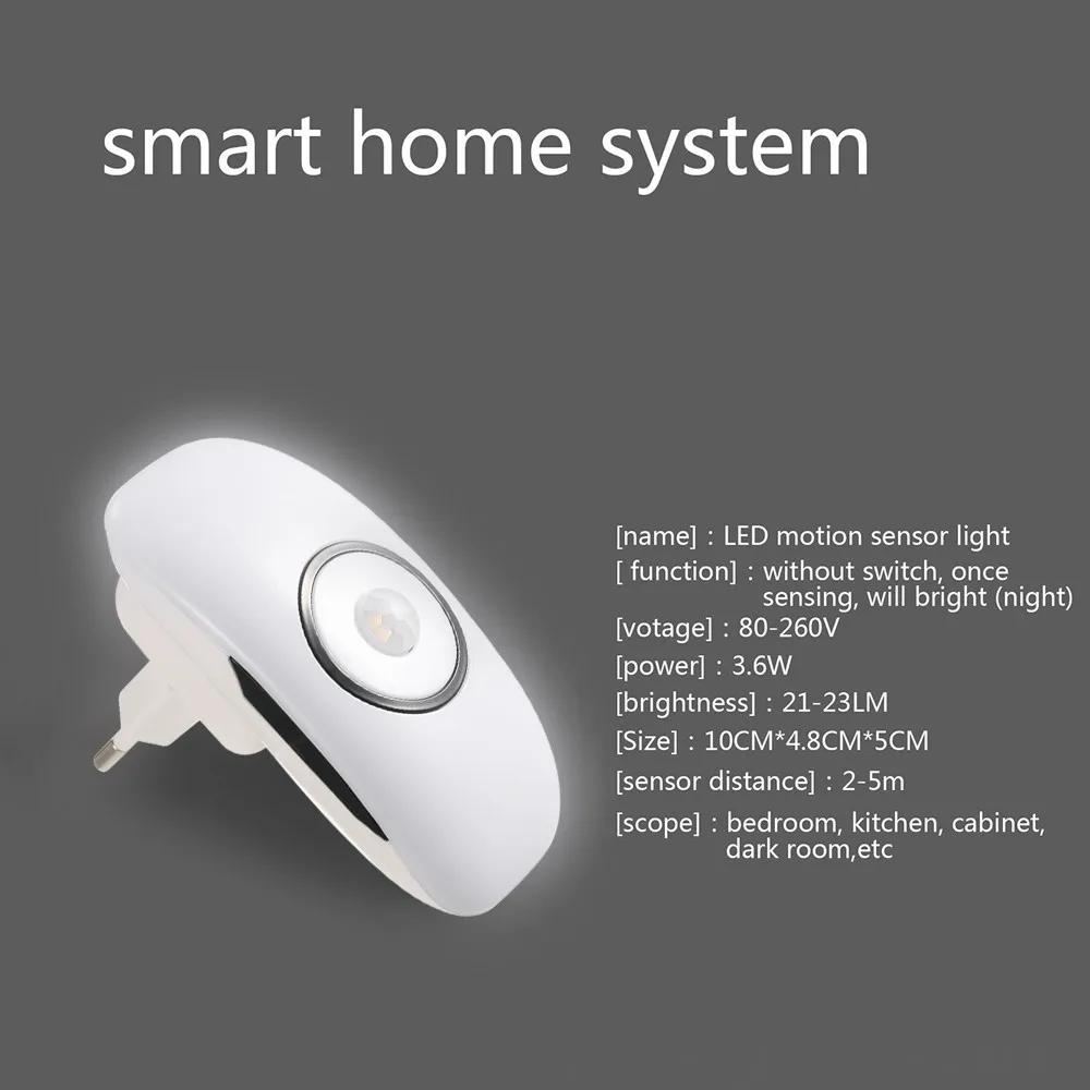 Melery Smart Nachtlicht PIR Bewegungssensor Steuerung Kaltweiß Körper Induktion Mini Lampe Plug-In für Schlafzimmer Wohnzimmer Treppe
