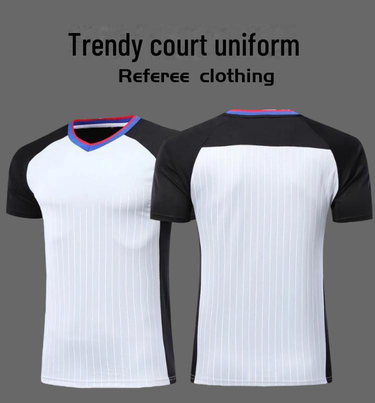 Unisex Basketball Referee Uniform: Short-Sleeved Top & Long Pants, Breathable Sports Attire