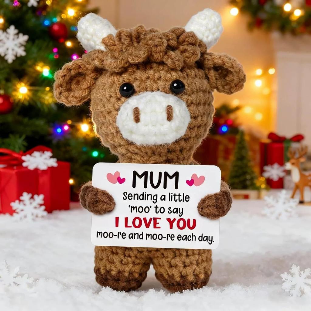New Handmade Crochet Doll For Mom Dad Knitted Dog Positive Animal Dolls Birthday Fathers Mothers Day Custom Collectible Gift