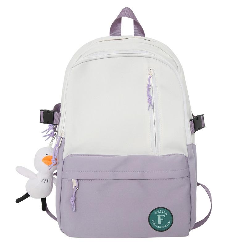 Schoolbag Casual Middle School Student Schoolbag 1011 New Korean Version Simple and Versatile Travel Backpack Trendy Couple Backpack