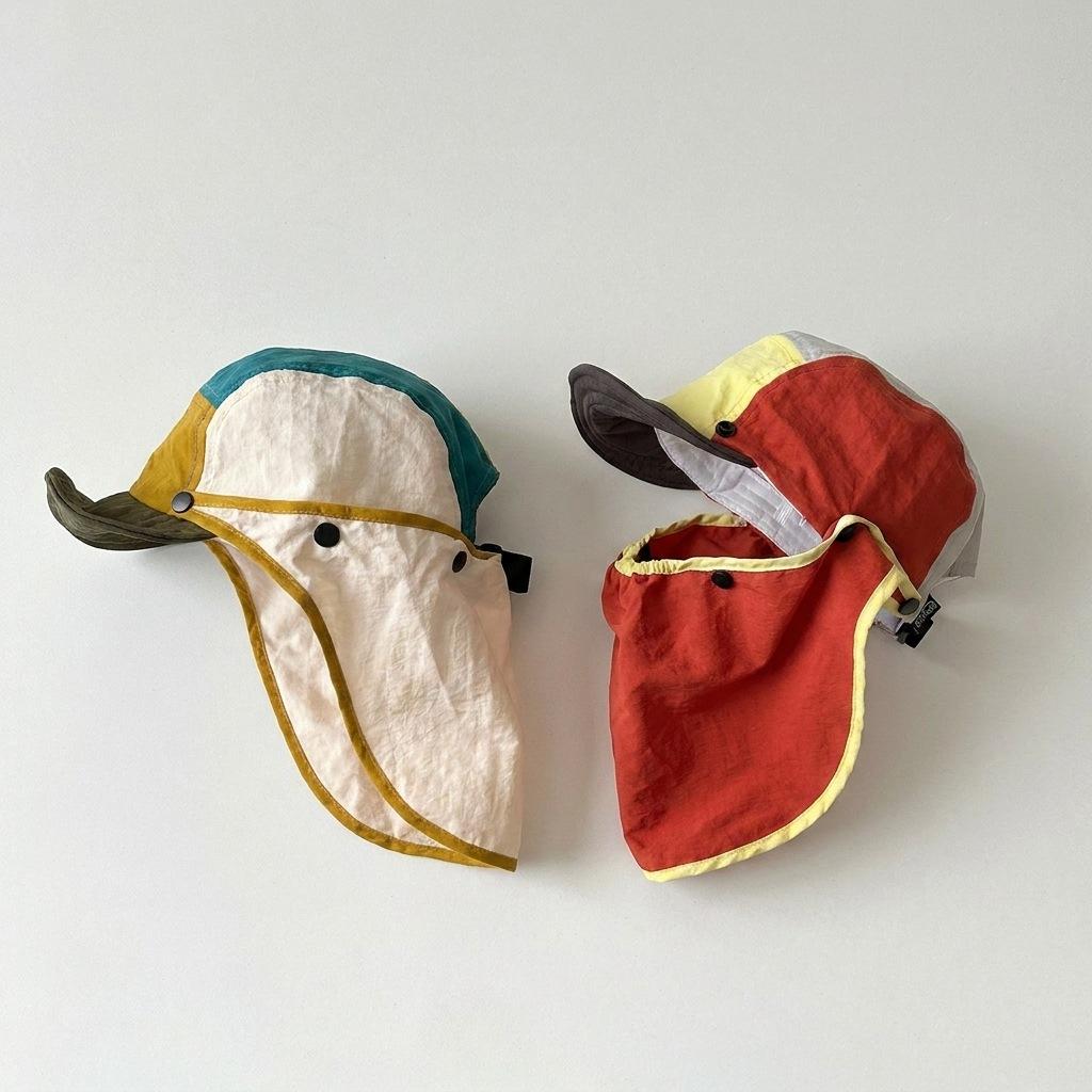 Kids Summer Thin Quick Dry Sun Hat With Neck Flap Baby UV Protection Visor Cap For Outdoor Play