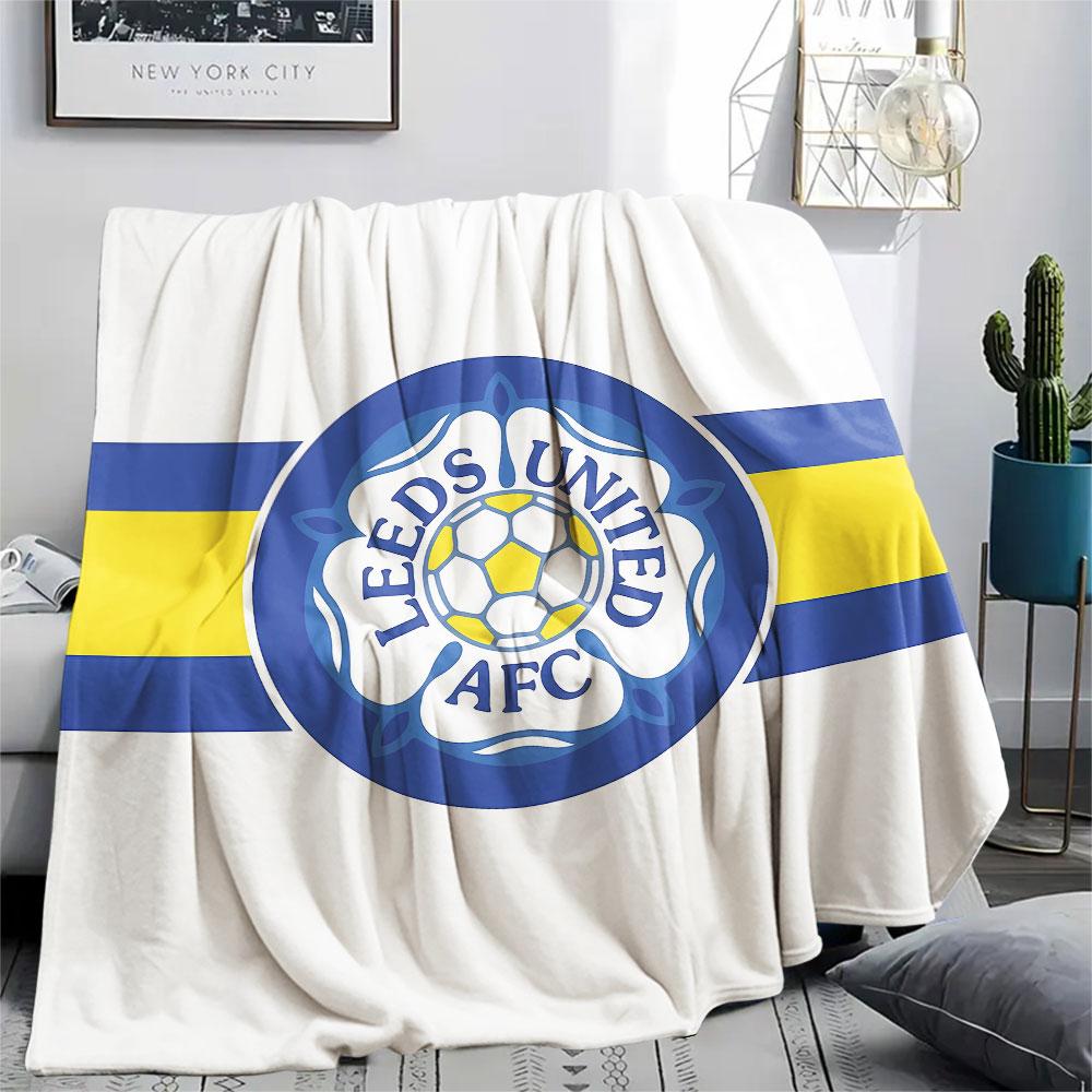 1PC Leeds United Football Club Patterned Flannel Blanket Suitable For All Seasons for Home Decor Warmth and Comfort Gifts Holiday Present