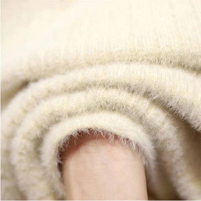 Mink Fleece Wrapped Hip Skirt Women's Autumn/Winter Thickened Knitted Half Skirt Medium Length Woolen Skirt Long Skirt