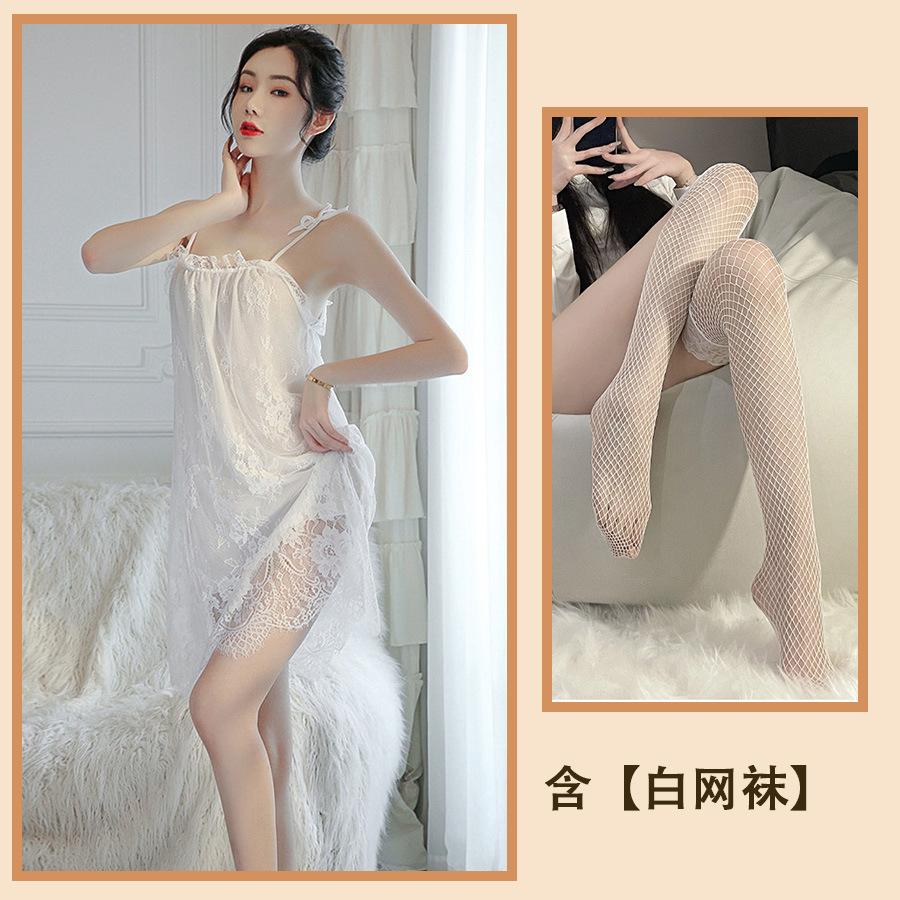 Sex Underwear Sexy Temptation Lace Suspenders Pajamas Pajamas Loungewear Loose Perspective Hollowed Out New Models