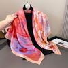 Summer silk scarf women's new square scarf light silk yarn thin breathable headscarf cover sunshade sunscreen scarf