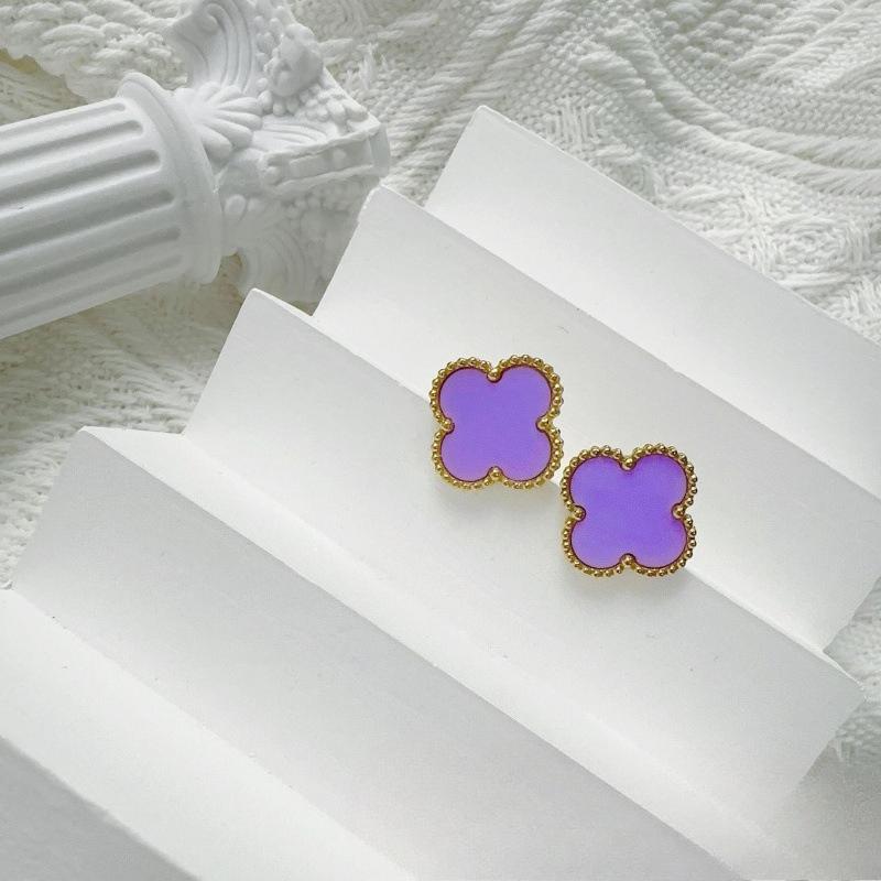 High-end 15MM Four-leaf Clover Titanium Steel Earrings Lightweight and Versatile Earrings for Women