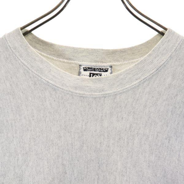 Lee 90s Old USA Made Long Sleeve Sweat Trainer L Gray Back Brushed Men's Used