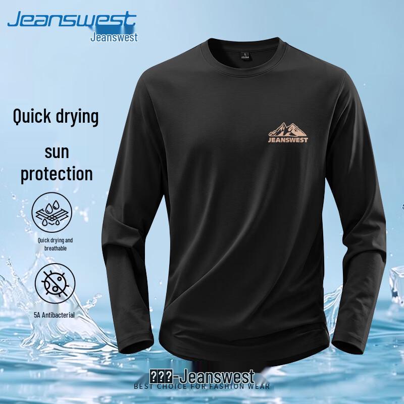Jeanswest American-Style Men's Long-Sleeve Quick-Dry T-Shirt