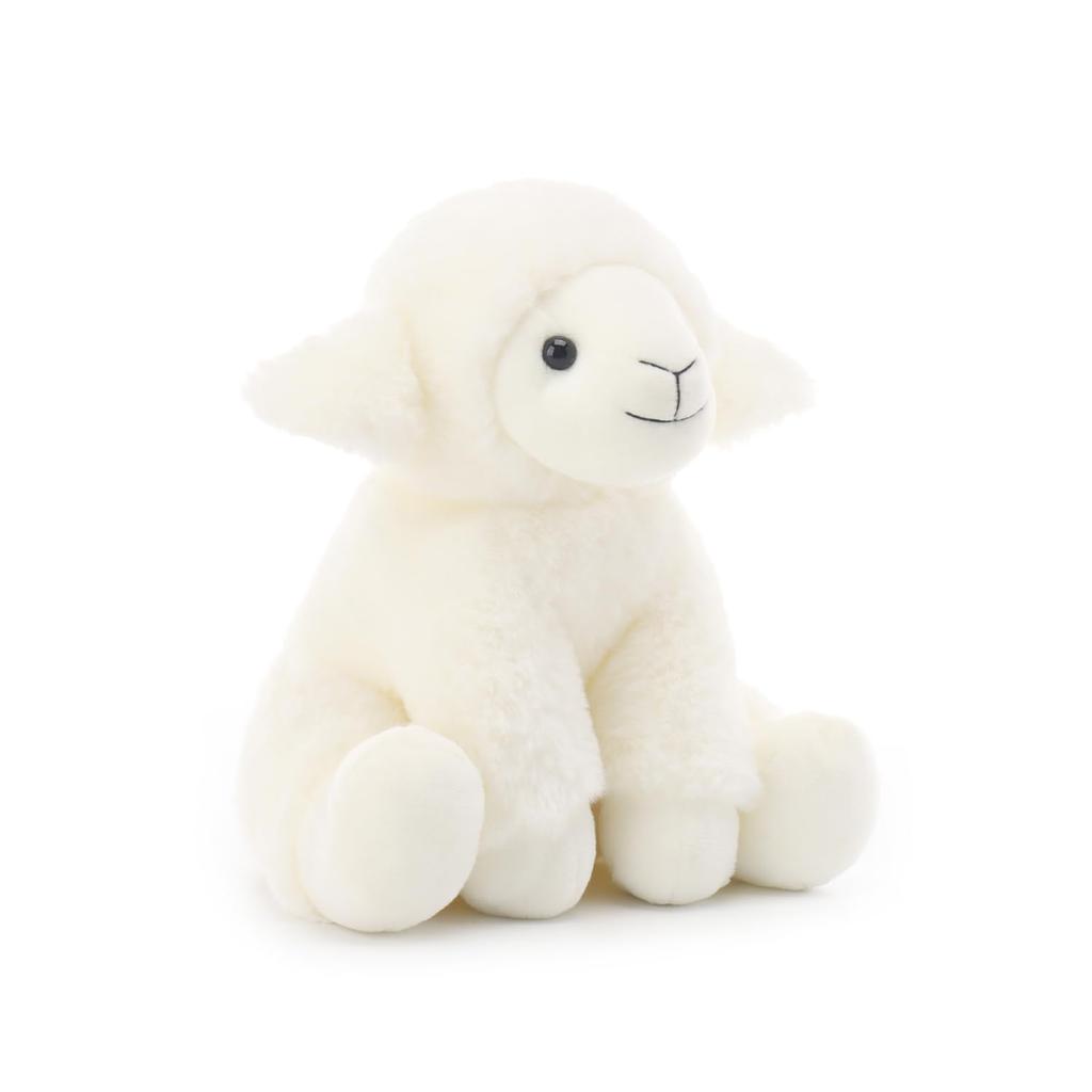 Aprikosenfarbenes Lammcreme Lamm Plüschtier für Kinder, Weich und Niedlich, Flauschiges Creme Lamm für Mädchen und Jungen, 20cm