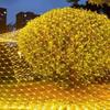 Neu mit Fernbedienung Netzvorhang Licht Wasserdicht Warmweiß LED Fischernetzlicht Lichterkette für den Garten Terrassenbeleuchtung