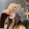 Cappelli con cappuccio in pelliccia di coniglio da donna in stile coreano per autunno e inverno - Alla moda, caldi e perfetti per viaggiare o per lo street style